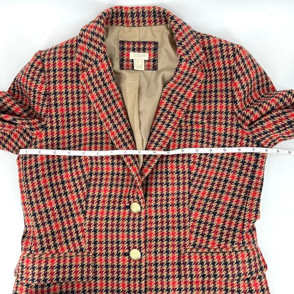 J. Crew Factory Schoolboy Wool Plaid Lined Blazer Autumn Colors Size 4 - Picture 5 of 10